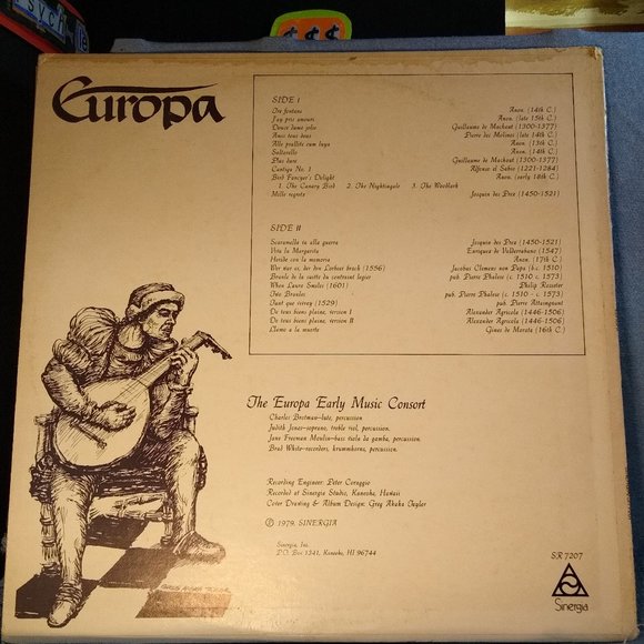Europa The Europa Early Music Consort Middle Age & Renaissance Music.1 Of A Kind - Picture 2 of 6